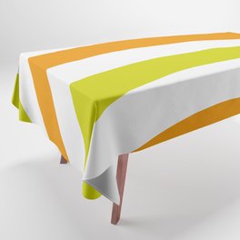 Retro Style Minimal Lines Background - Fulvous and Bitter Lemon Tablecloth