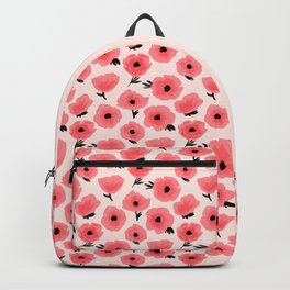 Pink Abstract Poppies Backpack