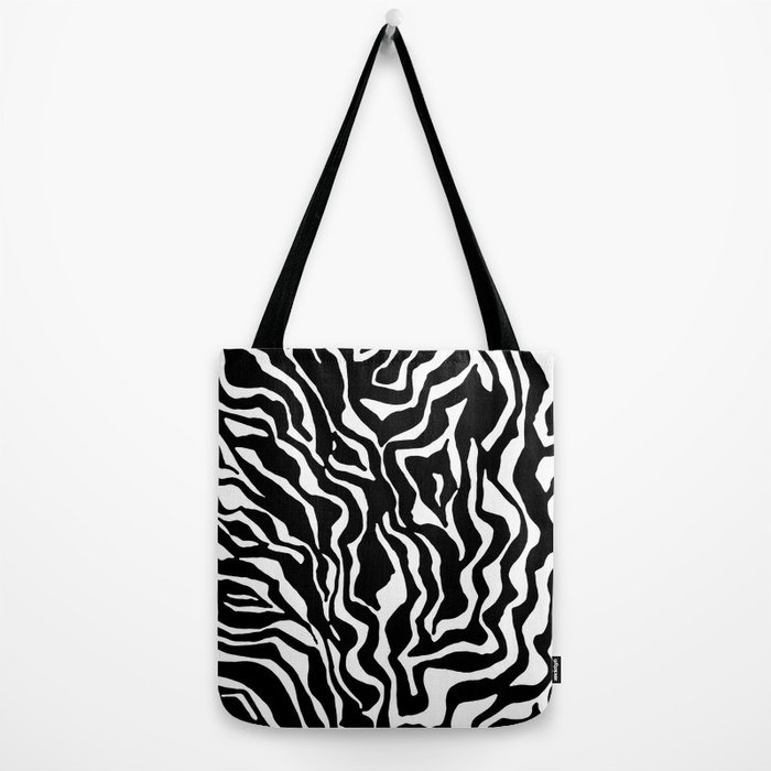 fluffy zebra tote bag