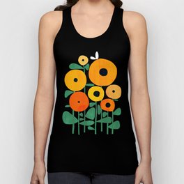 Sunflower and Bee Unisex Tanktop | Bright, Sun, Botanical, Colorful, Sunflower, Flower, Plants, Summer, Bee, Painting 