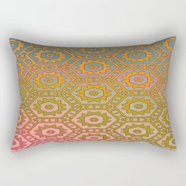 Geometric Aztec Southwest Turquois Orange Green Rectangular Pillow