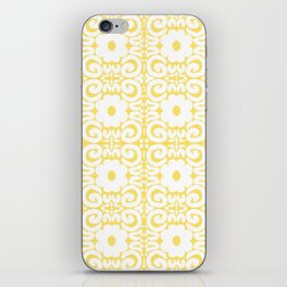 Retro Daisy Lace White on Yellow iPhone Skin
