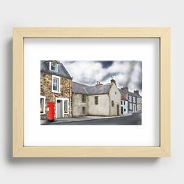 Traditional Houses in Elie, Kingdom of fife, Scotland [Digital Architecture Illustration] Recessed Framed Print