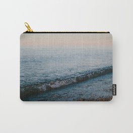 Dusk Waves // Upper Peninsula, Michigan Carry-All Pouch | Water, Landscape, Blue, Michigan, Bluehour, Upperpeninsula, Beachside, Lake, Color, Wave 