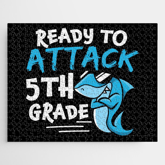 Ready To Attack 5th Grade Shark Jigsaw Puzzle