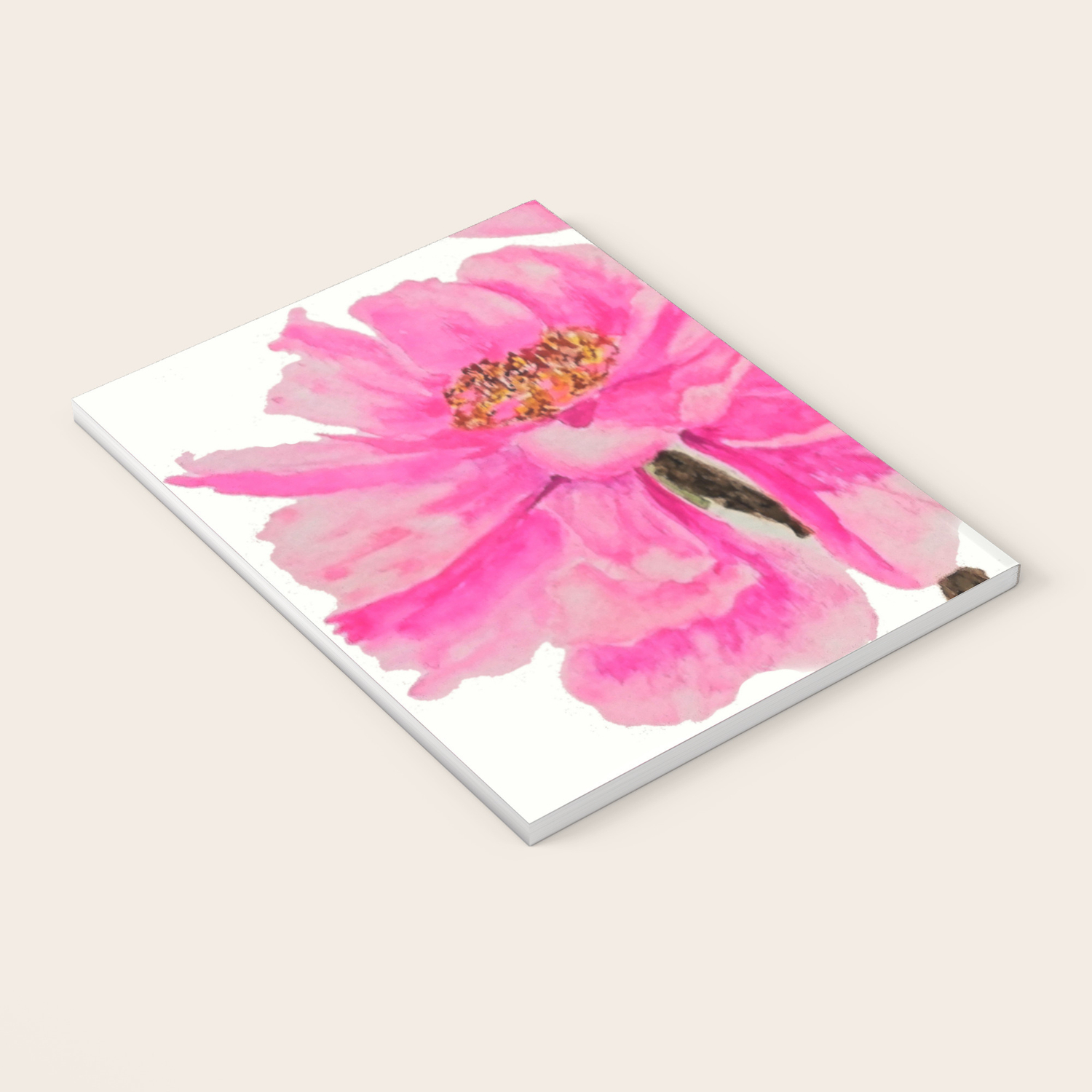 two pink peonies watercolor Notebook by Color and Color | Society6