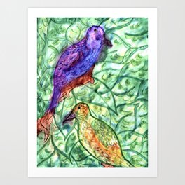 Birds Art Print | Painting, Nature, Animal, Love 