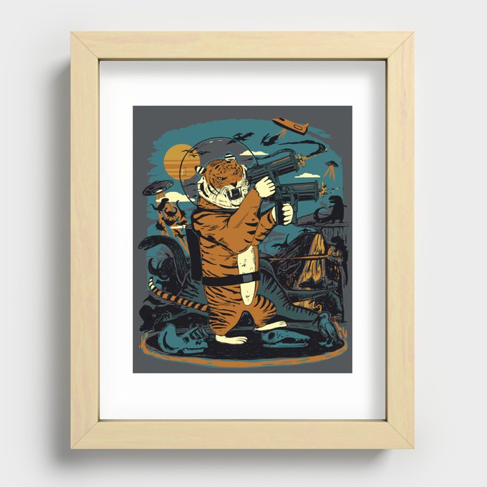 Death to the Dinosaurs Recessed Framed Print