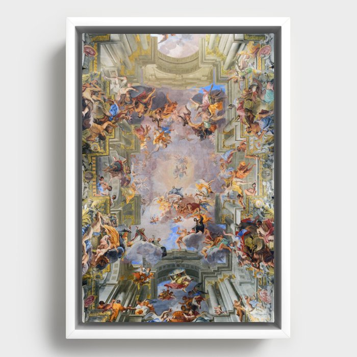 The Triumph Of St Ignatius Ceiling Painting Fresco Renaissance  Framed Canvas