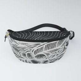 Coffee: from flower to toasted grain doodle. B&W. Fanny Pack