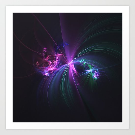 Fireworks Fractal Art Print