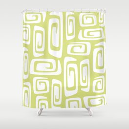 Mid Century Modern Cosmic Abstract 525 Chartreuse Green Shower Curtain