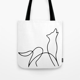 Picasso wolf Art - Minimal wolf Line Drawing Tote Bag