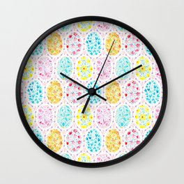 floral easter eggs Wall Clock