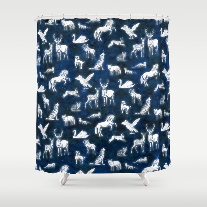 Patronus pattern Shower Curtain by Laura Frere