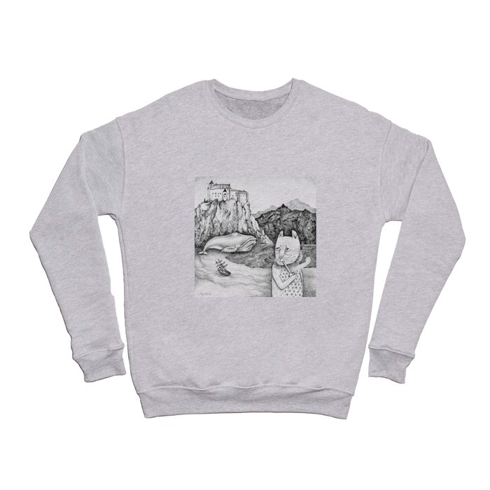 The Whale, The Castle & The Smoking Cat Crewneck Sweatshirt