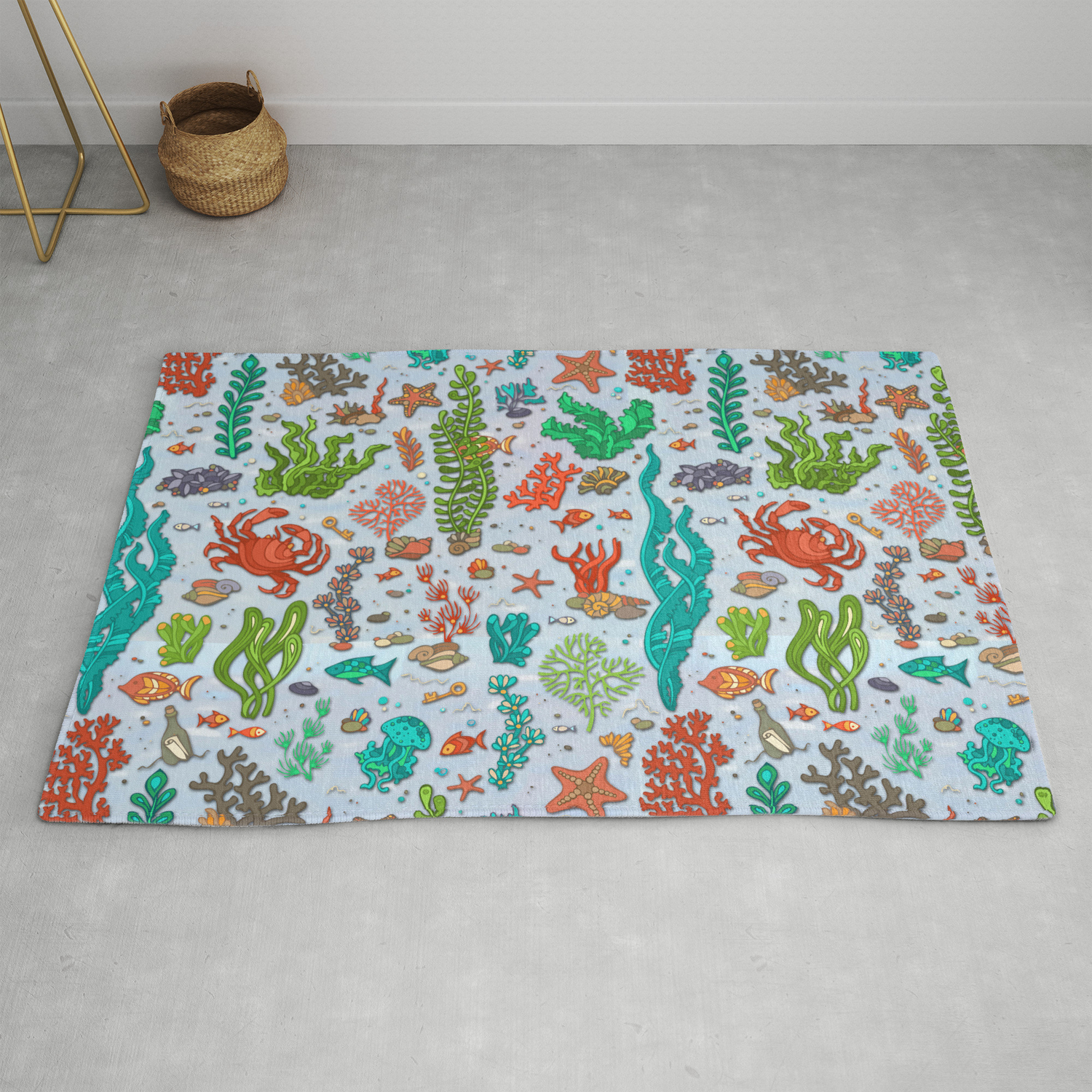 Under The Sea Life Rug By Whatisart Society6 Sea Life Rug By Whatisart Society6