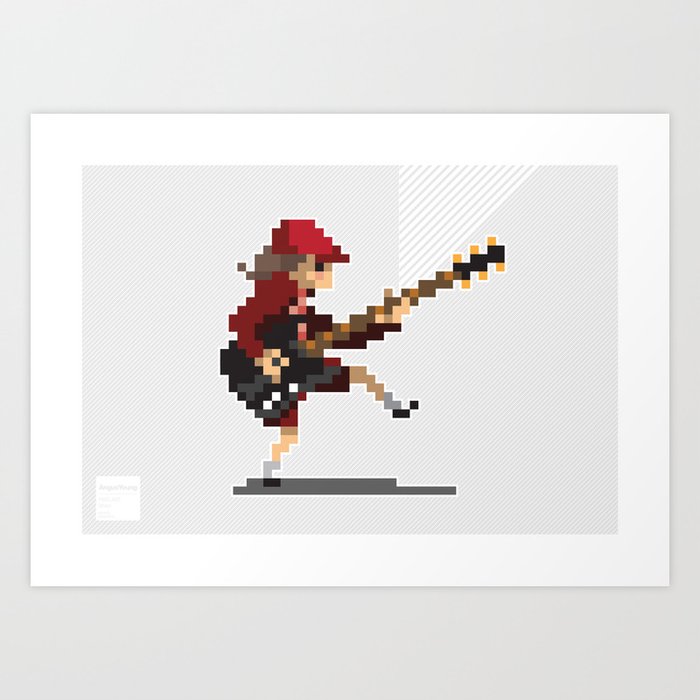 Pixel Art Angus Art Print by Mlon Society6