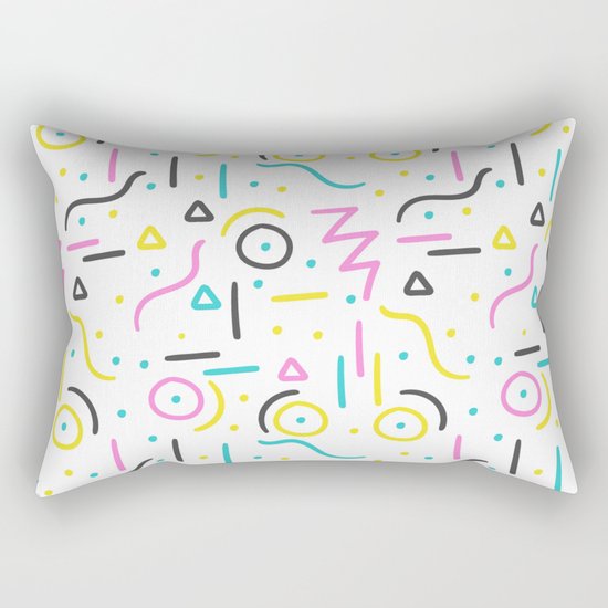 memphis pattern Rectangular Pillow