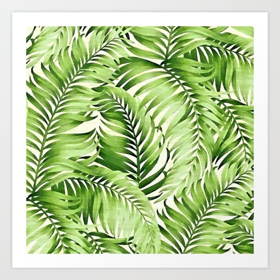 Greenery palm leaves Art Print