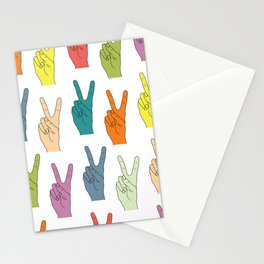 Peace Hands - Retro Kids Palette Stationery Cards
