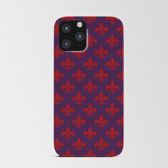 Fleur De Lys - Florence Italy Purple and Red Pattern iPhone Card Case