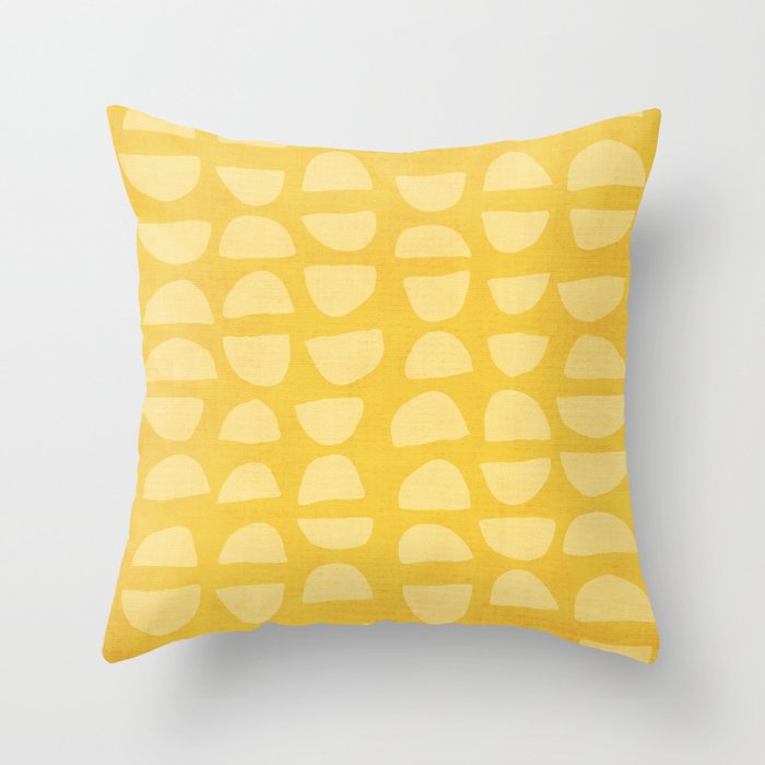 Yellow Small Semicircles Modern Minimalism Throw Pillow by