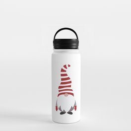 Christmas Gnome Striped Hat Water Bottle