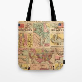Vintage United States Civil War Military Strategic Maps Tote Bag