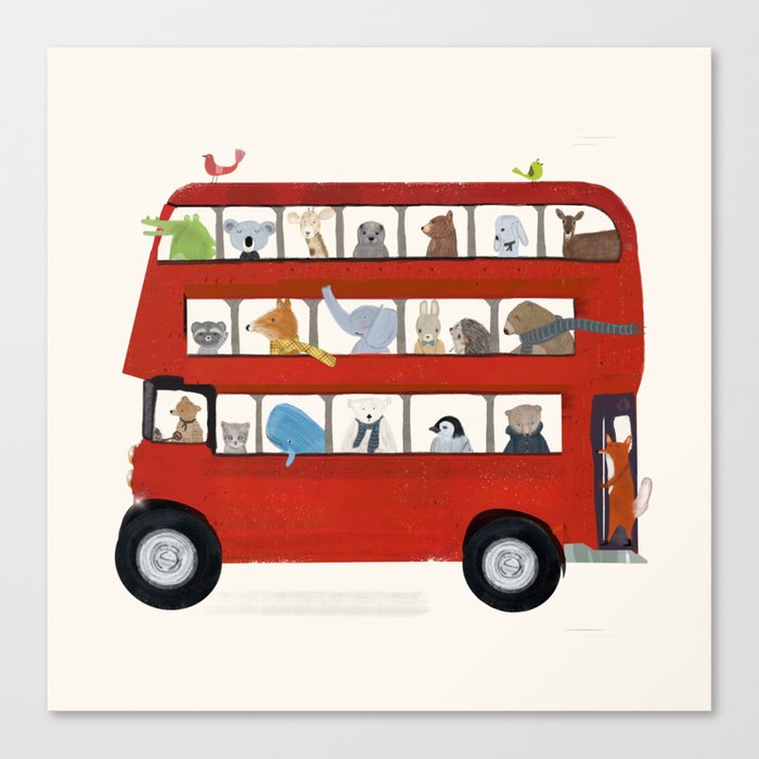 the big little red bus Leinwanddruck the big little red bus Leinwanddruck