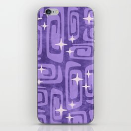 Mid Century Modern Cosmic Galaxies 584 Purple iPhone Skin