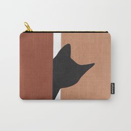 Peeking In Carry-All Pouch | Cats, Simple, Art, Graphic Design, Play, Nature, Animal, Cat, Drawing, Minimalist 