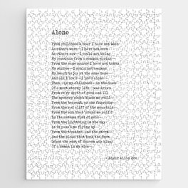Alone - Edgar Allan Poe - Poem - Literature - Typewriter Print Jigsaw Puzzle