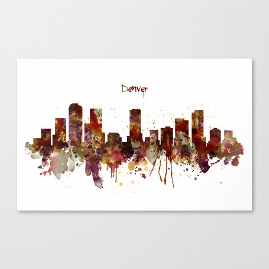 Denver Skyline Silhouette Canvas Print