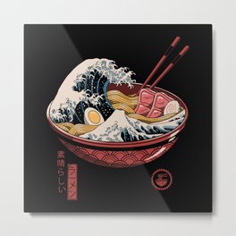 Great Ramen Wave Metal Print | Thegreatwave, Food, Curated, Japan, Ramenbowl, Ramennoodles, Foods, Ramen, Japanese, Graphicdesign 