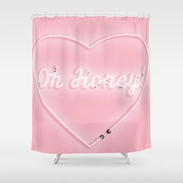 Oh Honey! 'Neon' Sign Shower Curtain