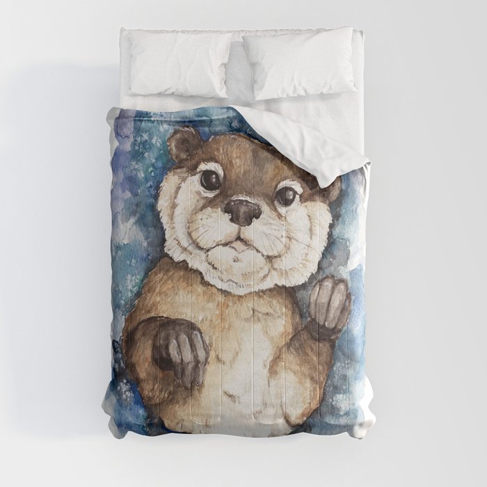 Watercolor Otter Comforter