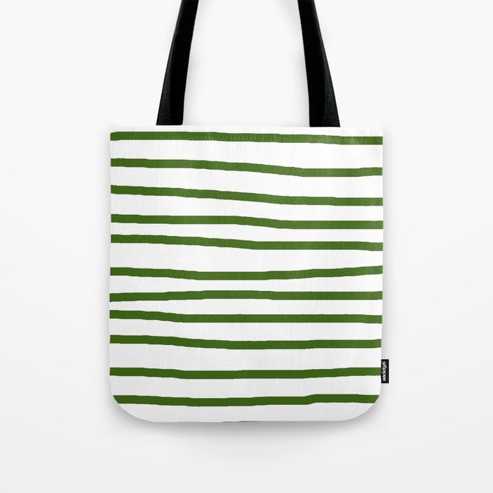Simply Drawn Stripes in Jungle Green Tote Bag
