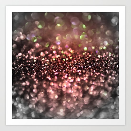 Copper grey and black shiny glitter print - Sparkle Luxury Backdrop Art Print
