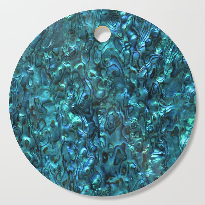 Abalone Shell | Paua Shell | Sea Shells | Patterns in Nature | Cyan Blue Tint | Cutting Board