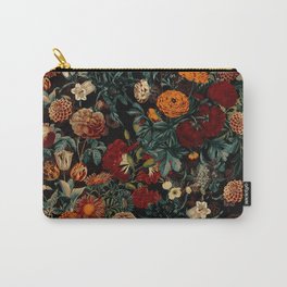 EXOTIC GARDEN - NIGHT XXI Carry-All Pouch | Painting, Leaf, Exotic, Nightforset, Rosegarden, Garden, Pattern, Society6Home, Tropical, Rose 