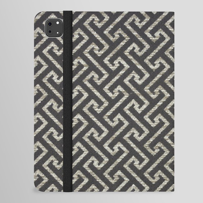 Black and White Repeat Pattern 14 iPad Folio Case