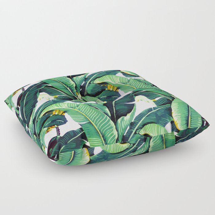 Tropical Banana leaves pattern Floor Pillow