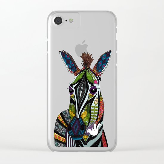 zebra love red Clear iPhone Case