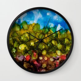 Puna Wall Clock | Nature, Painting, Landscape, Abstract 