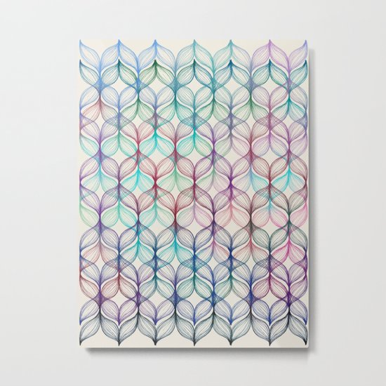 Mermaid's Braids - a colored pencil pattern Metal Print