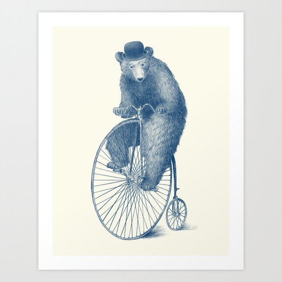 Morning Ride - Blue Option Art Print