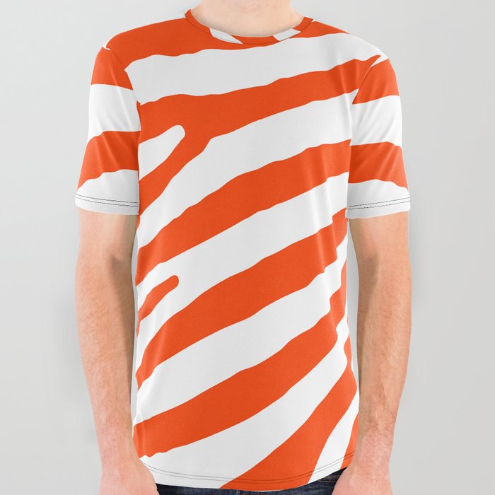 White graphic shop tee with orange