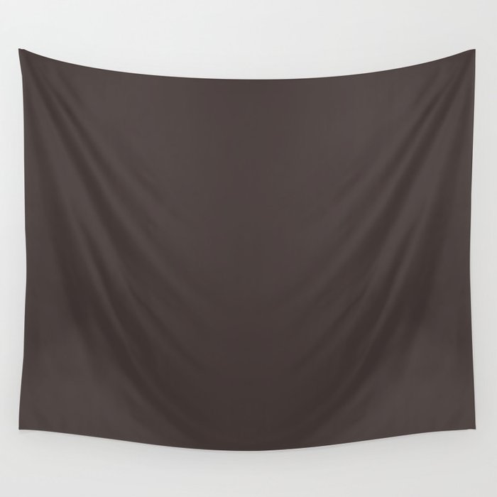 Dark Gray Brown Solid Color Pantone Mulch 19-0910 TCX Shades of Black Hues Wall Tapestry
