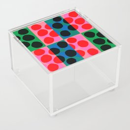 Mid-Century Modern Abstract Bubbles Hot Pink Acrylic Box